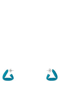Bottega Veneta Women Teal Green 925 Silver Fold Earrings