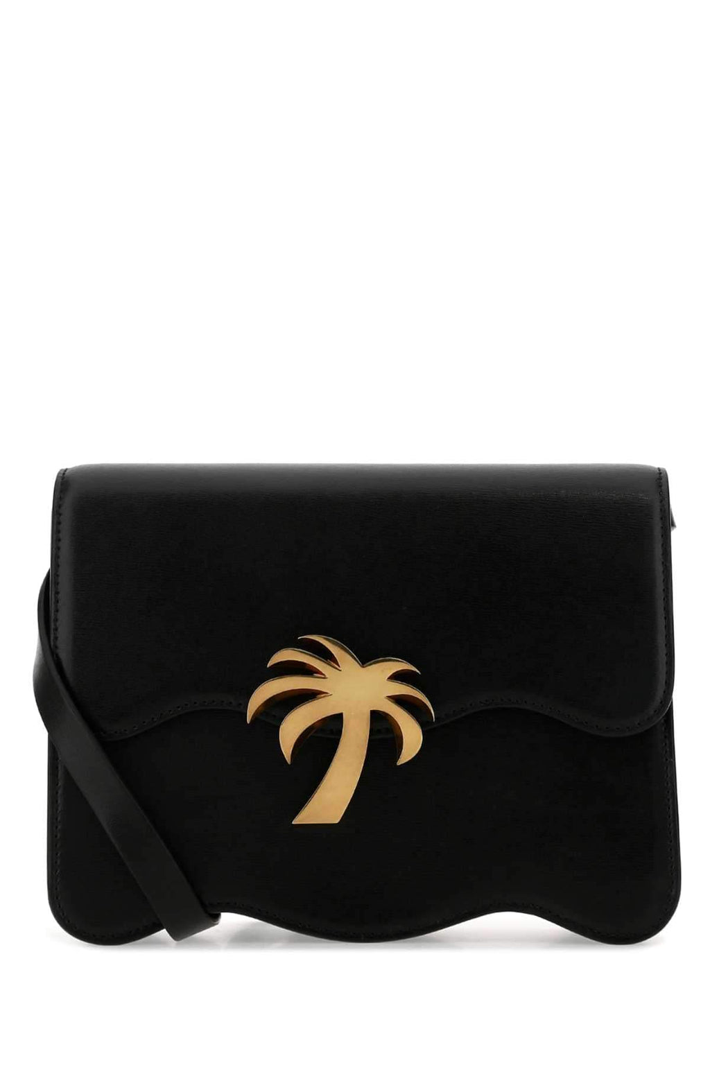 Palm Angels Women Black Leather Palm Beach Crossbody Bag