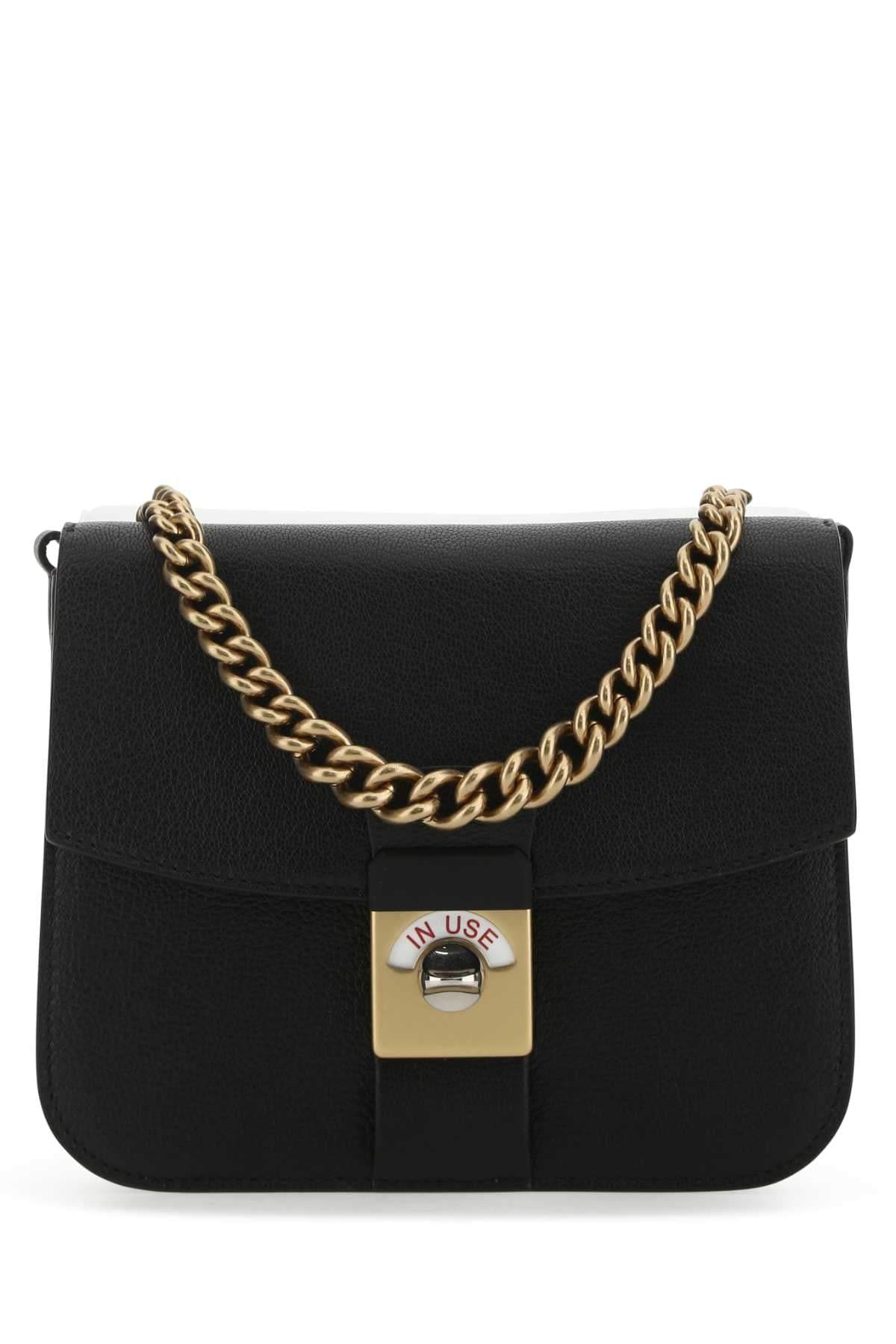 Maison Margiela Women Two-Tone Leather And Cotton New Lock Square Handbag
