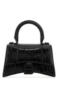 Balenciaga Women Black Leather Xs Hourglass Handbag