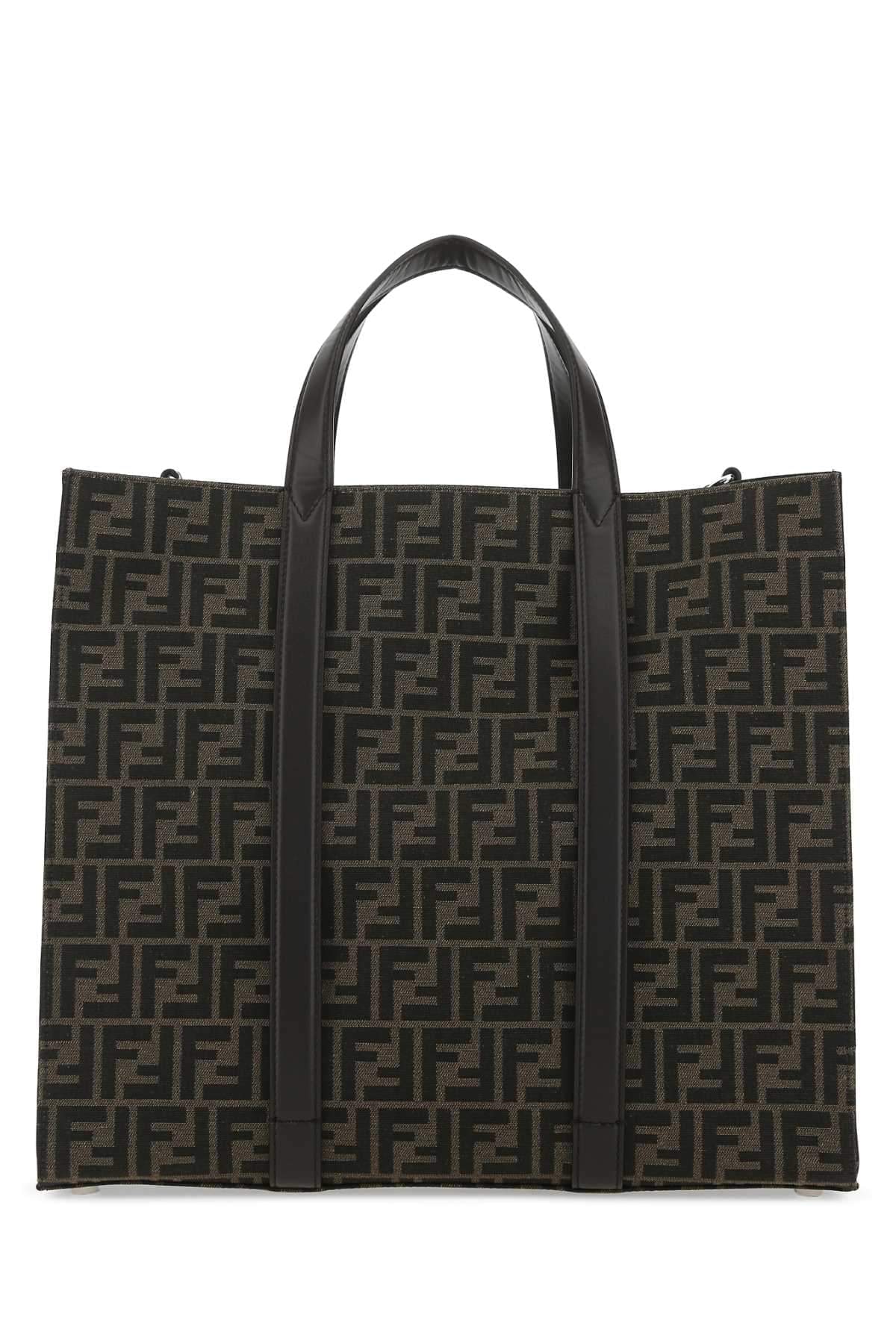 Fendi Men Embroidered Canvas Shopping Bag