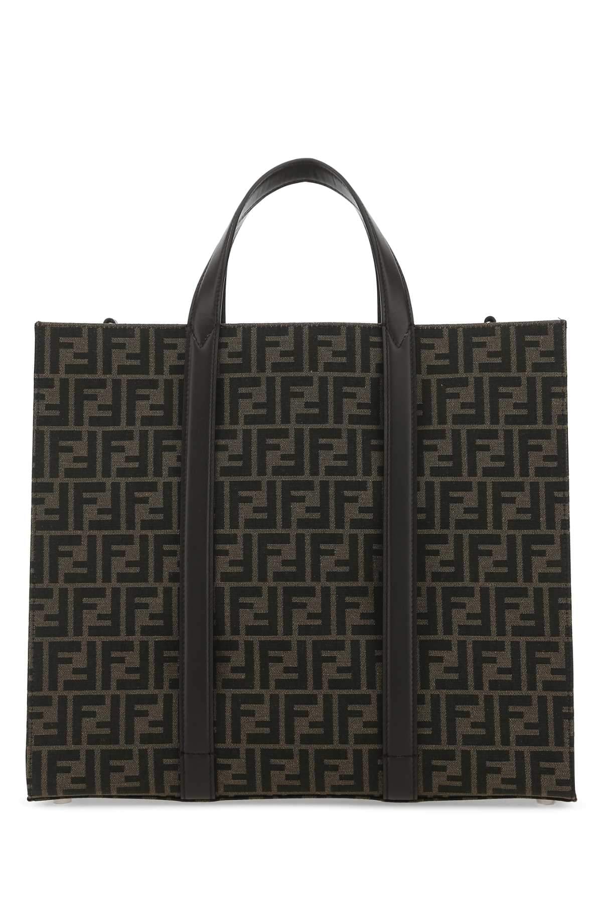 Fendi Men Embroidered Canvas Shopping Bag