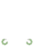 Bottega Veneta Women Pastel Green Nappa Leather And 925 Silver Earrings