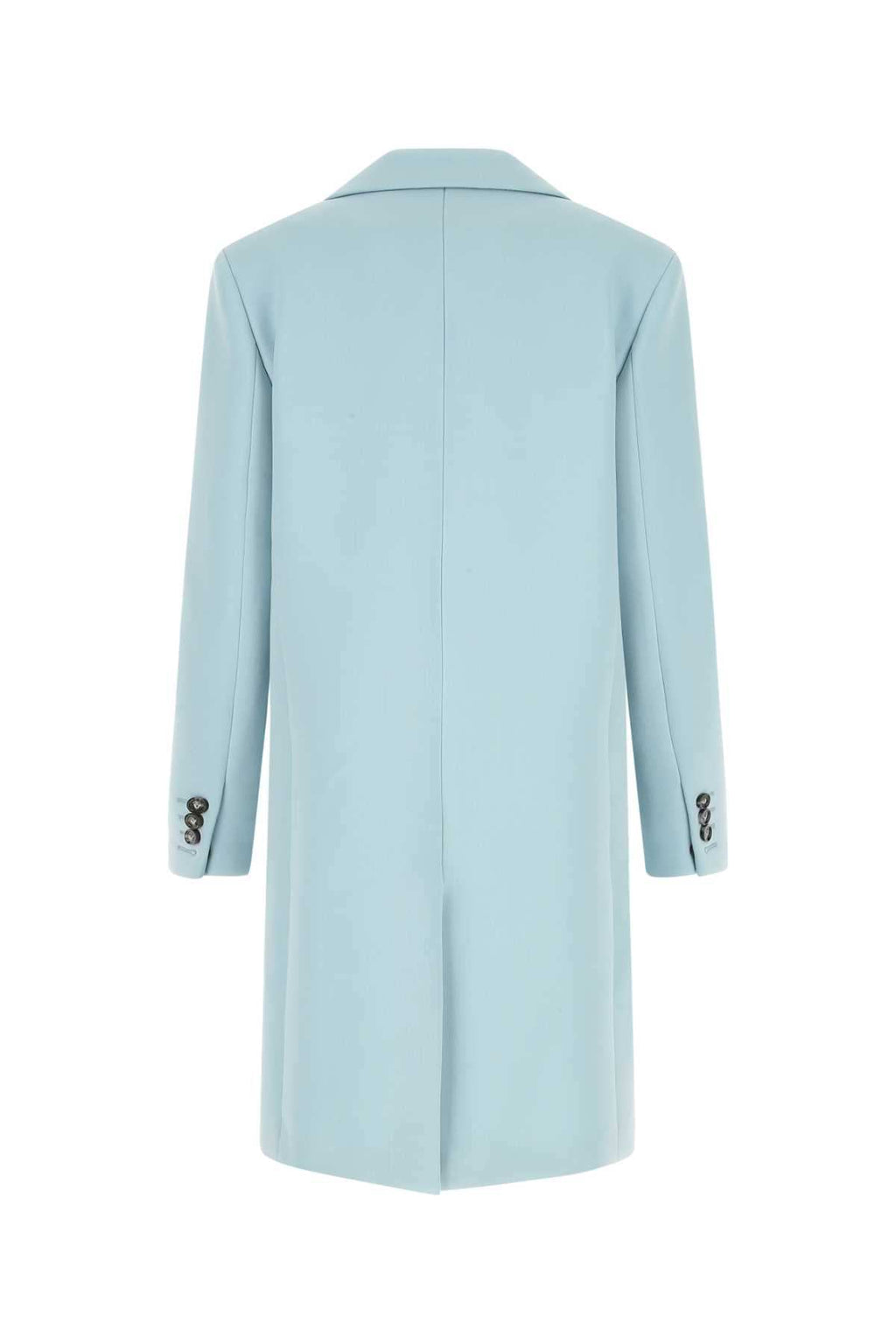 Bottega Veneta Women Pastel Light-Blue Tricotine Coat