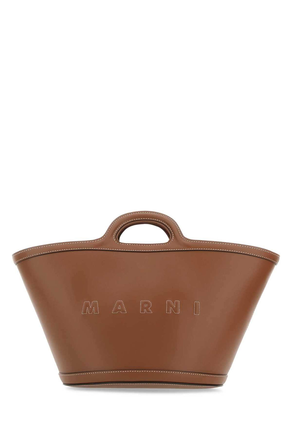 Marni Women Brown Leather Small Tropicalia Handbag