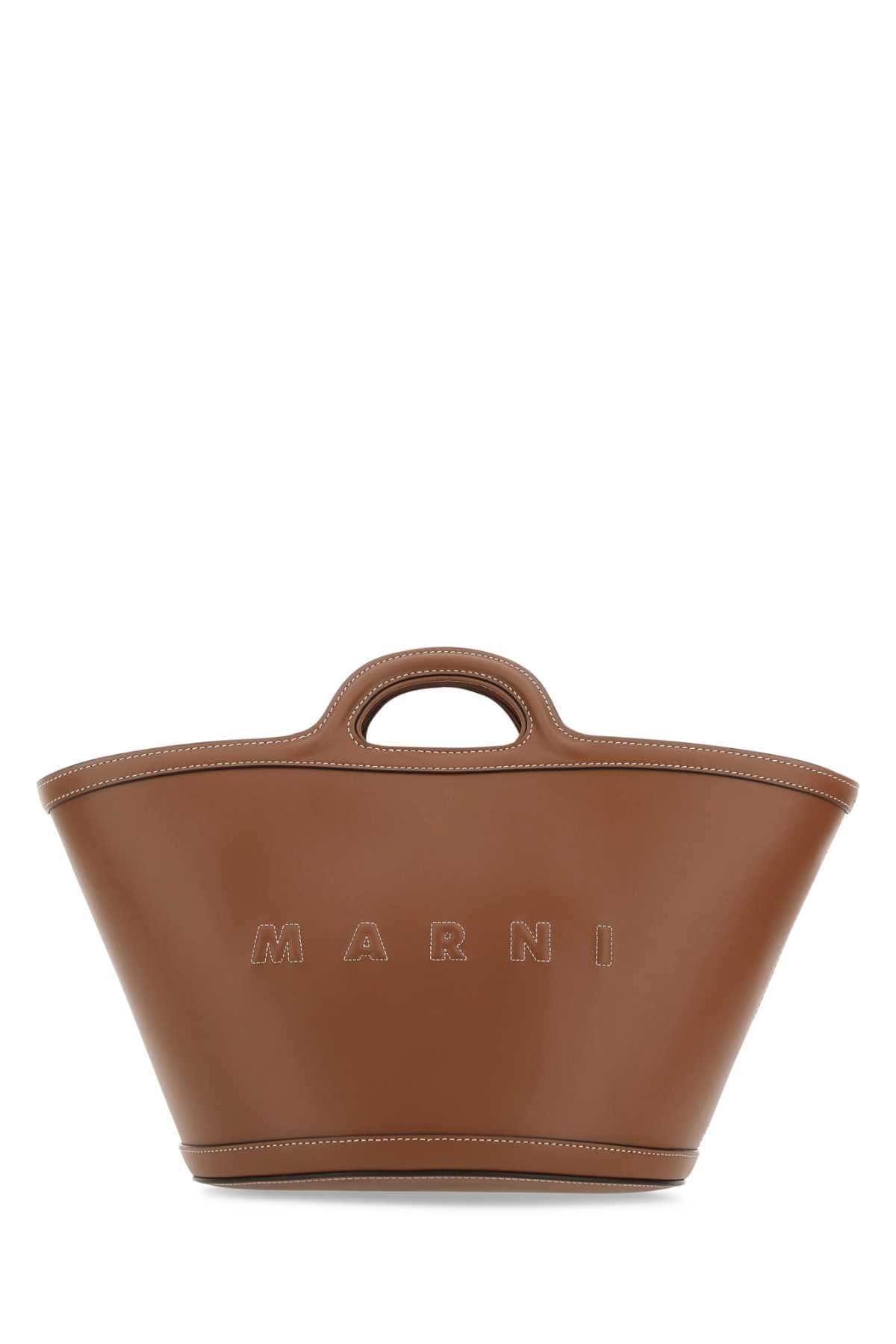 Marni Women Brown Leather Small Tropicalia Handbag