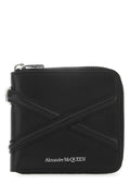 Alexander Mcqueen Men Black Leather Wallet