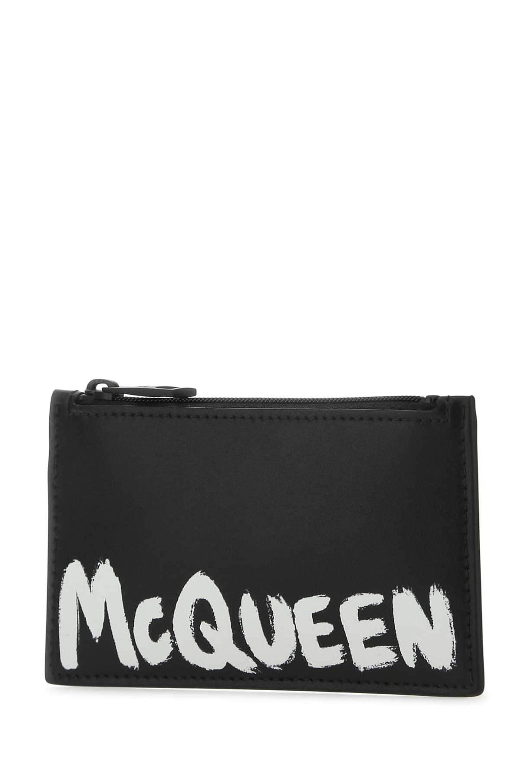 Alexander Mcqueen Men Black Leather Card Holder