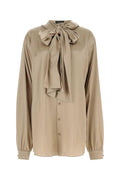 Balenciaga Women Cappuccino Satin Oversize Shirt