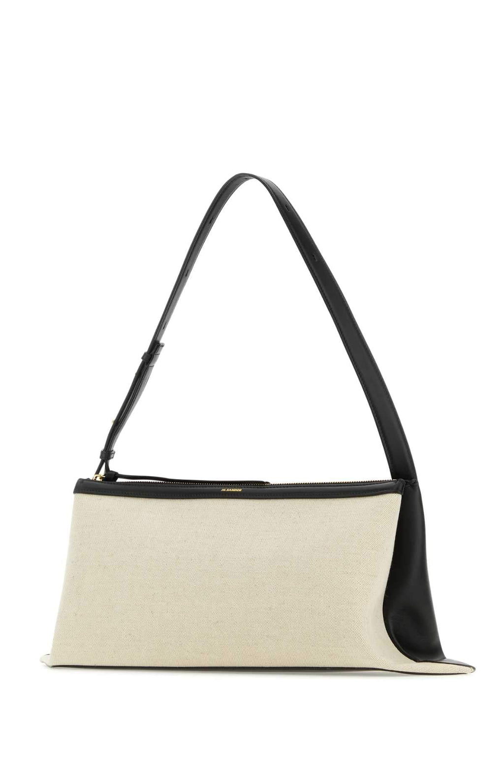 Jil Sander Women Two-Tone Canvas And Leather Medium Empire Shoulder Bag