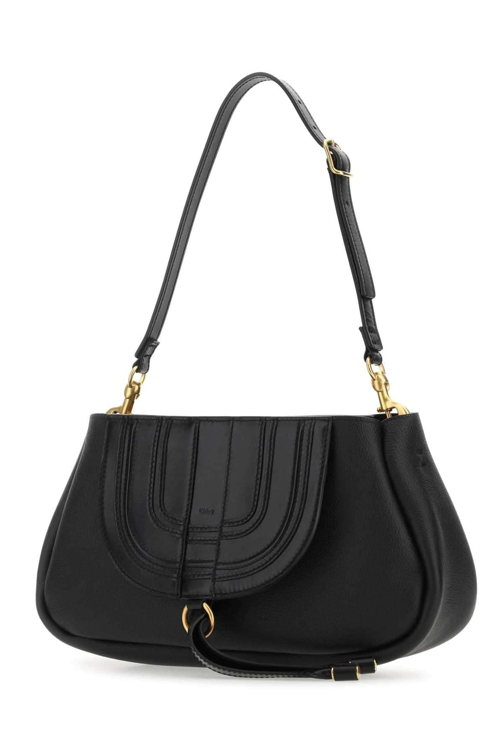 Chloe Women Black Leather Marcie Clutch