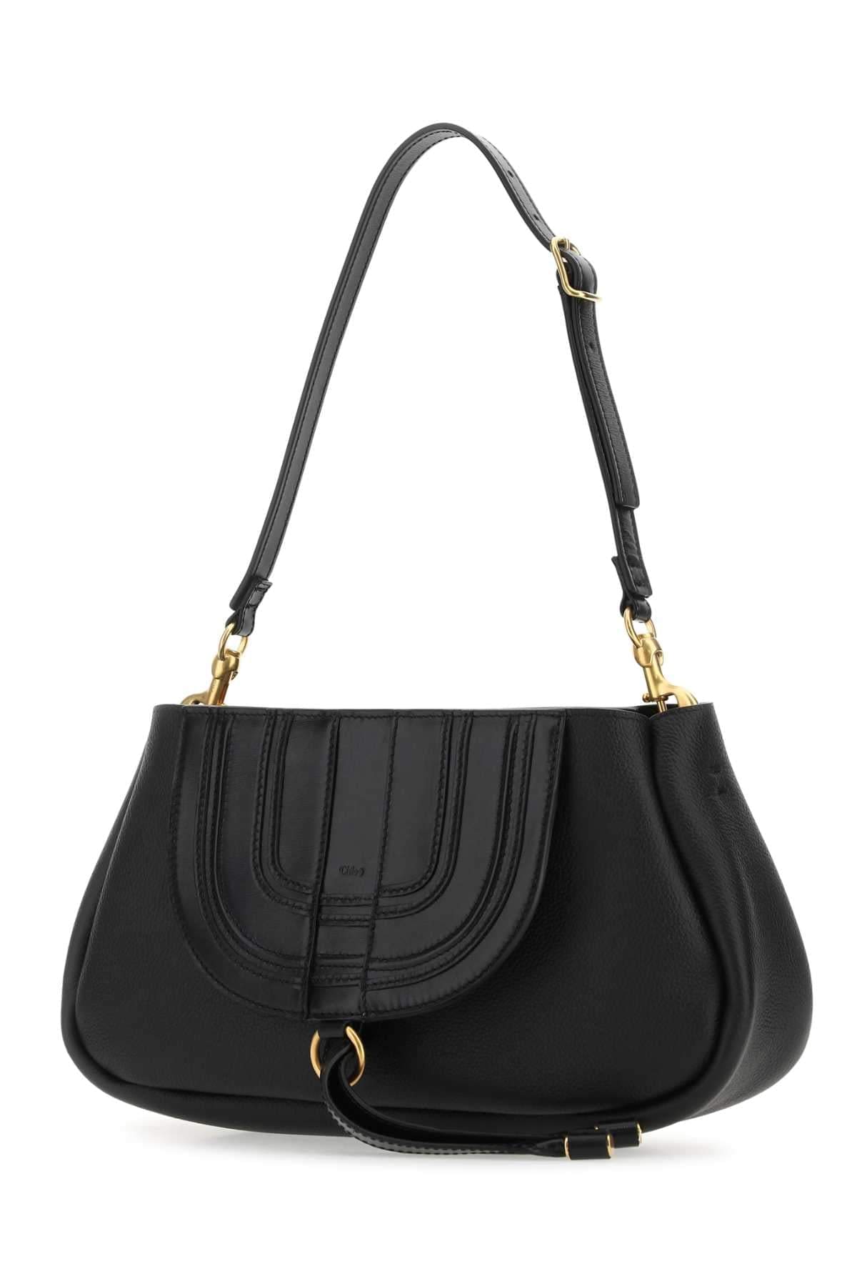 Chloe Women Black Leather Marcie Clutch