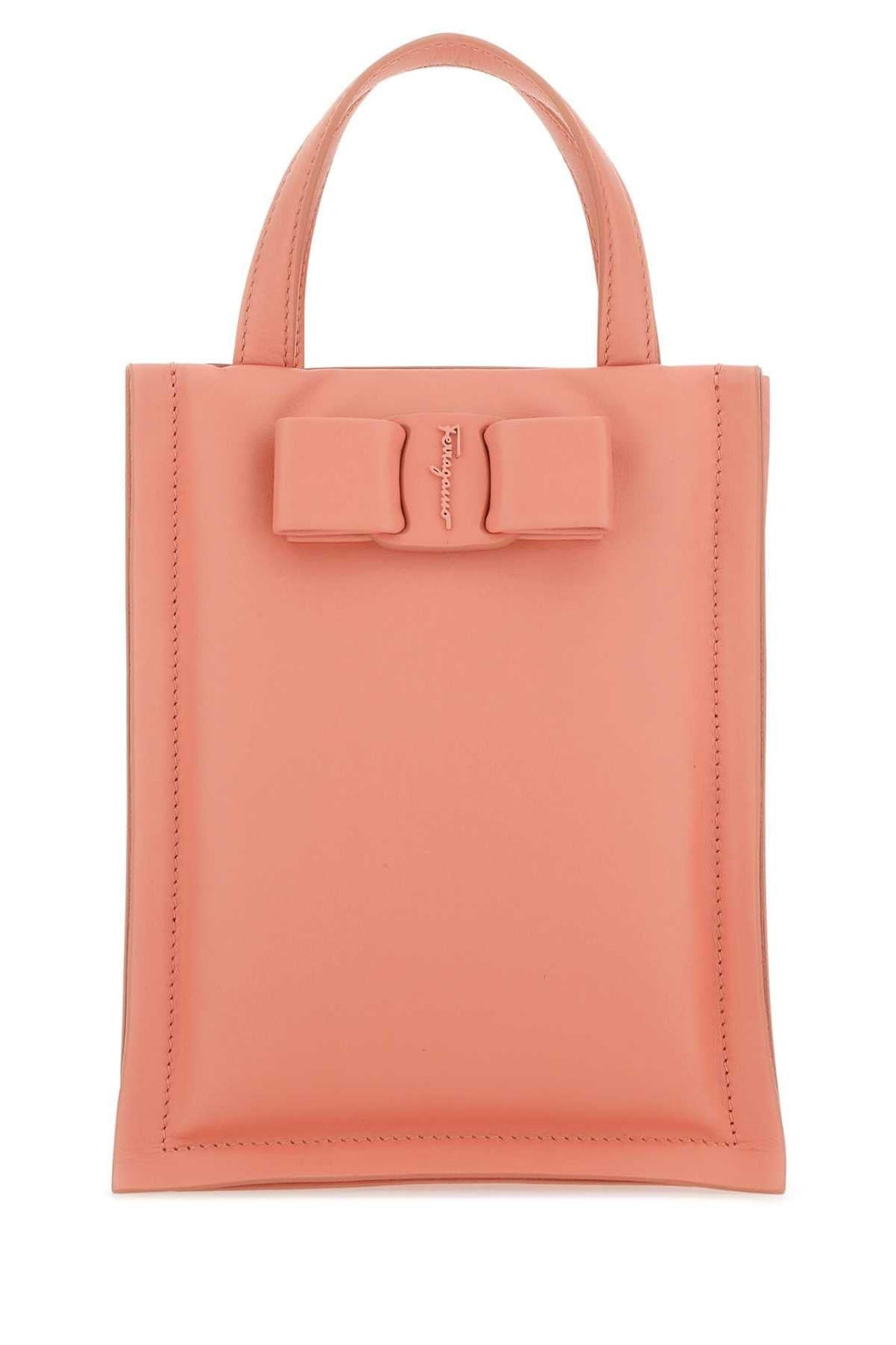 Salvatore Ferragamo Women Salmon Nappa Leather Mini Viva Bow Handbag