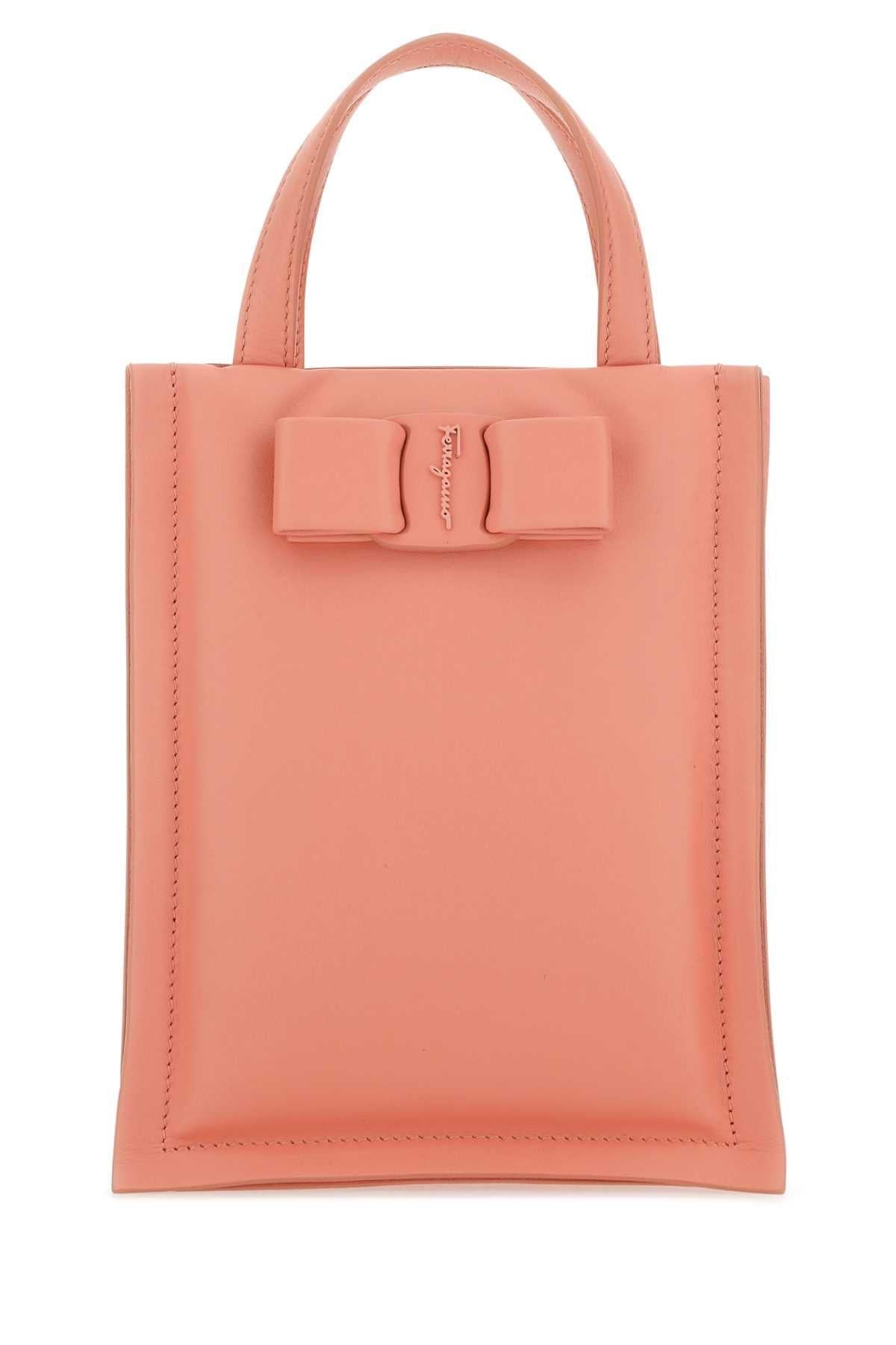 Salvatore Ferragamo Women Salmon Nappa Leather Mini Viva Bow Handbag
