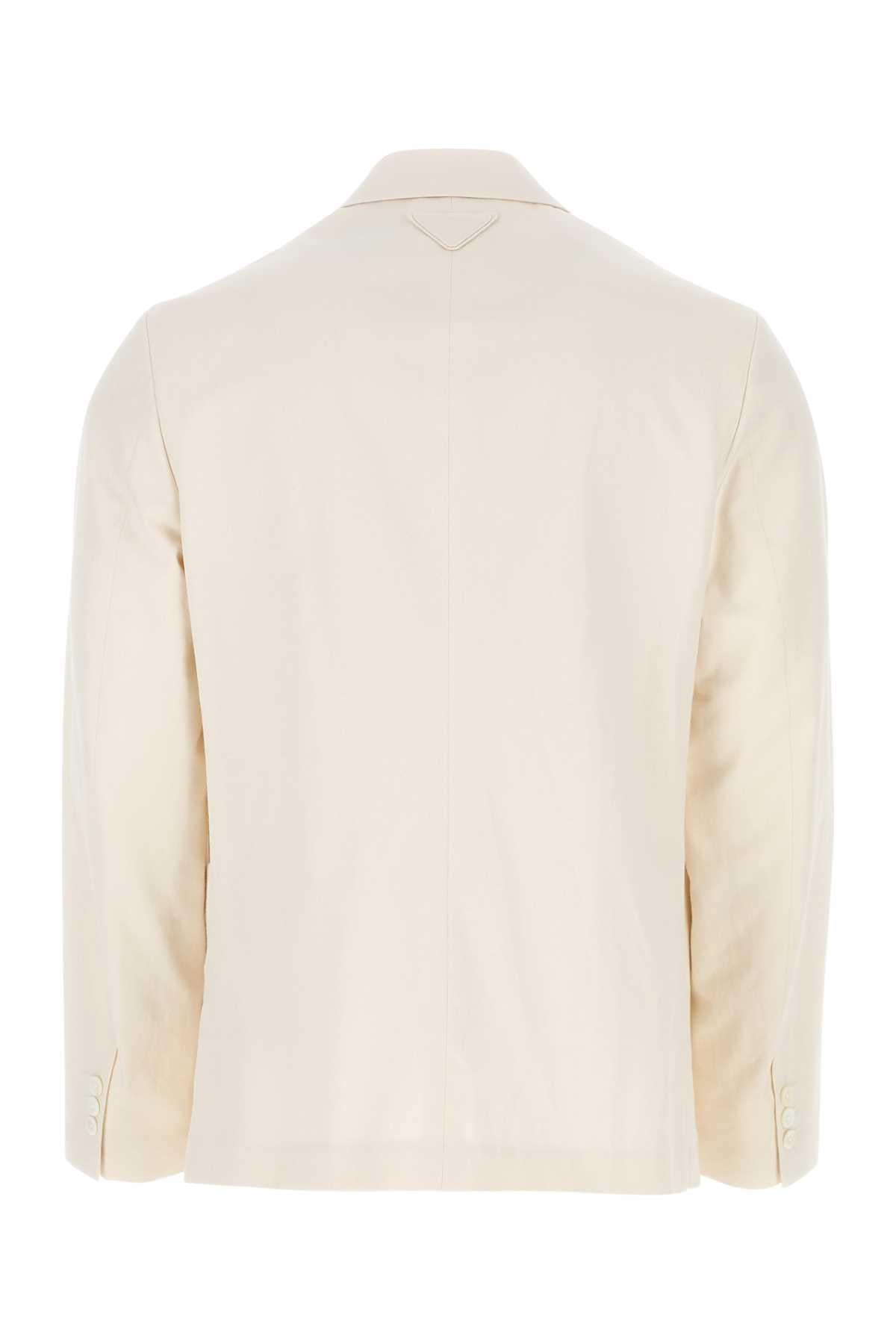 Prada Men Ivory Cotton Blazer
