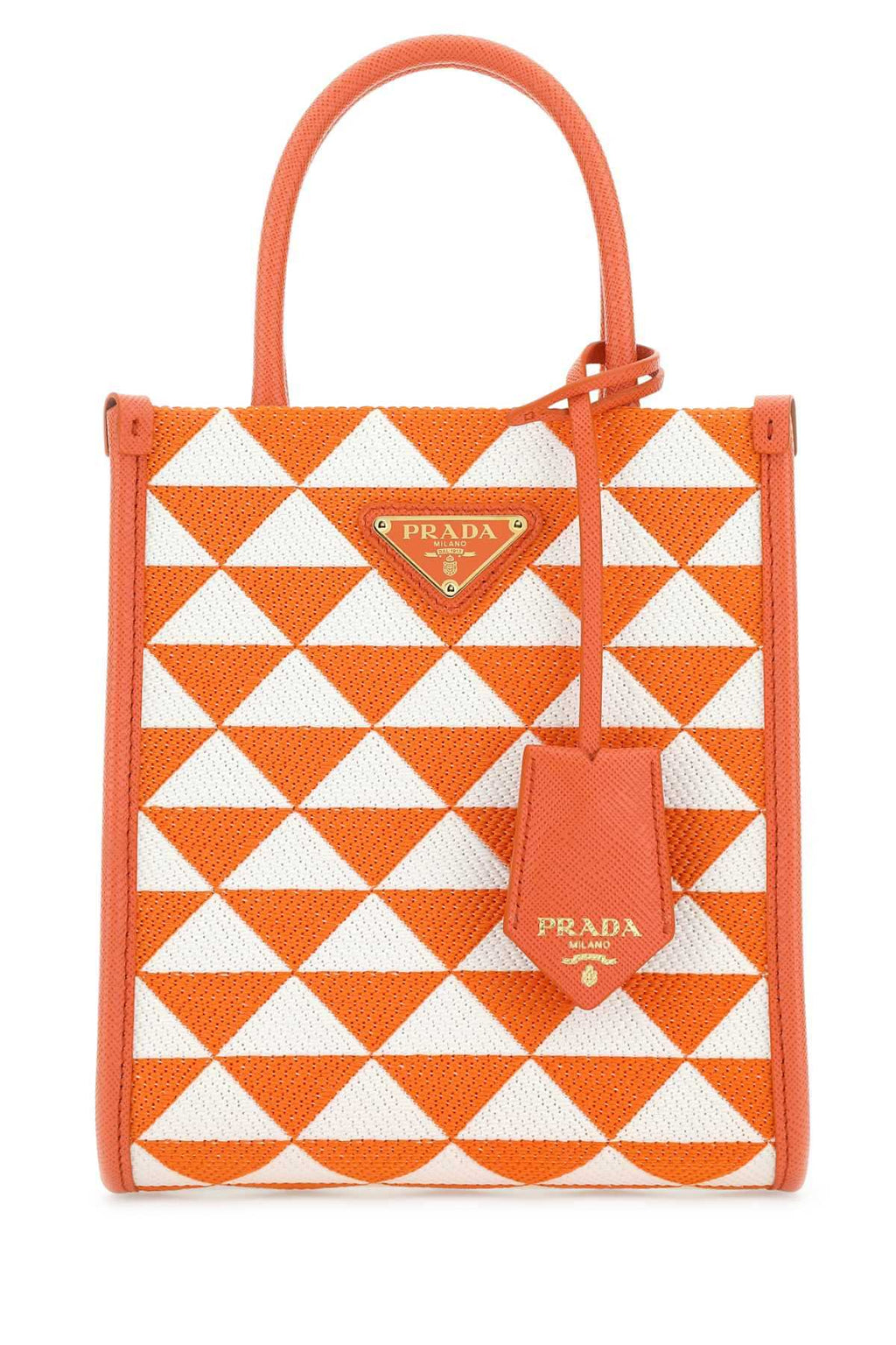 Prada Women Embroidered Fabric Micro Symbole Handbag