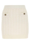 Prada Women Ivory Cotton Blend Mini Skirt
