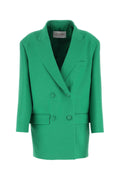 Valentino Garavani Women Green Crepe Couture Oversize Blazer