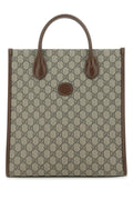 Gucci Men Gg Supreme Fabric And Leather Handbag