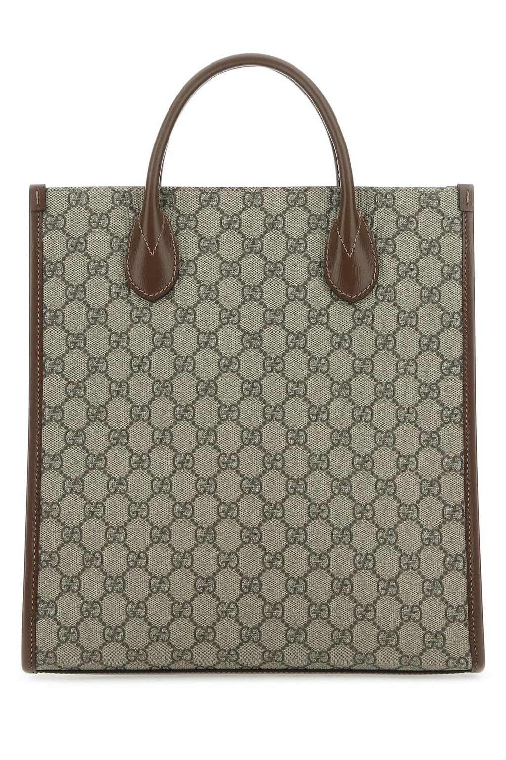 Gucci Men Gg Supreme Fabric And Leather Handbag