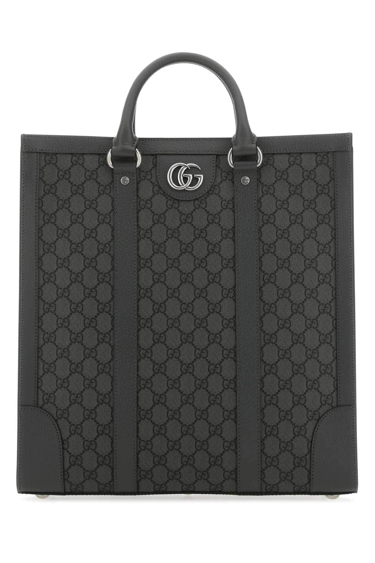 Gucci Men Gg Supreme Fabric And Leather Ophidia Shopping Bag
