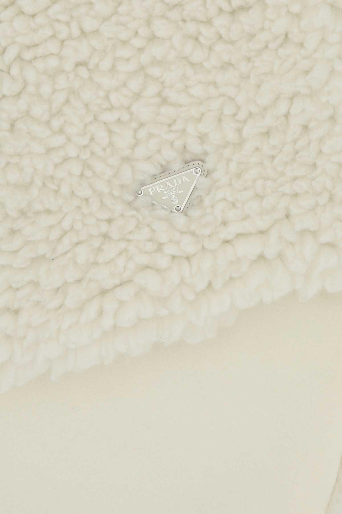 Prada Women Ivory Teddy Scarf