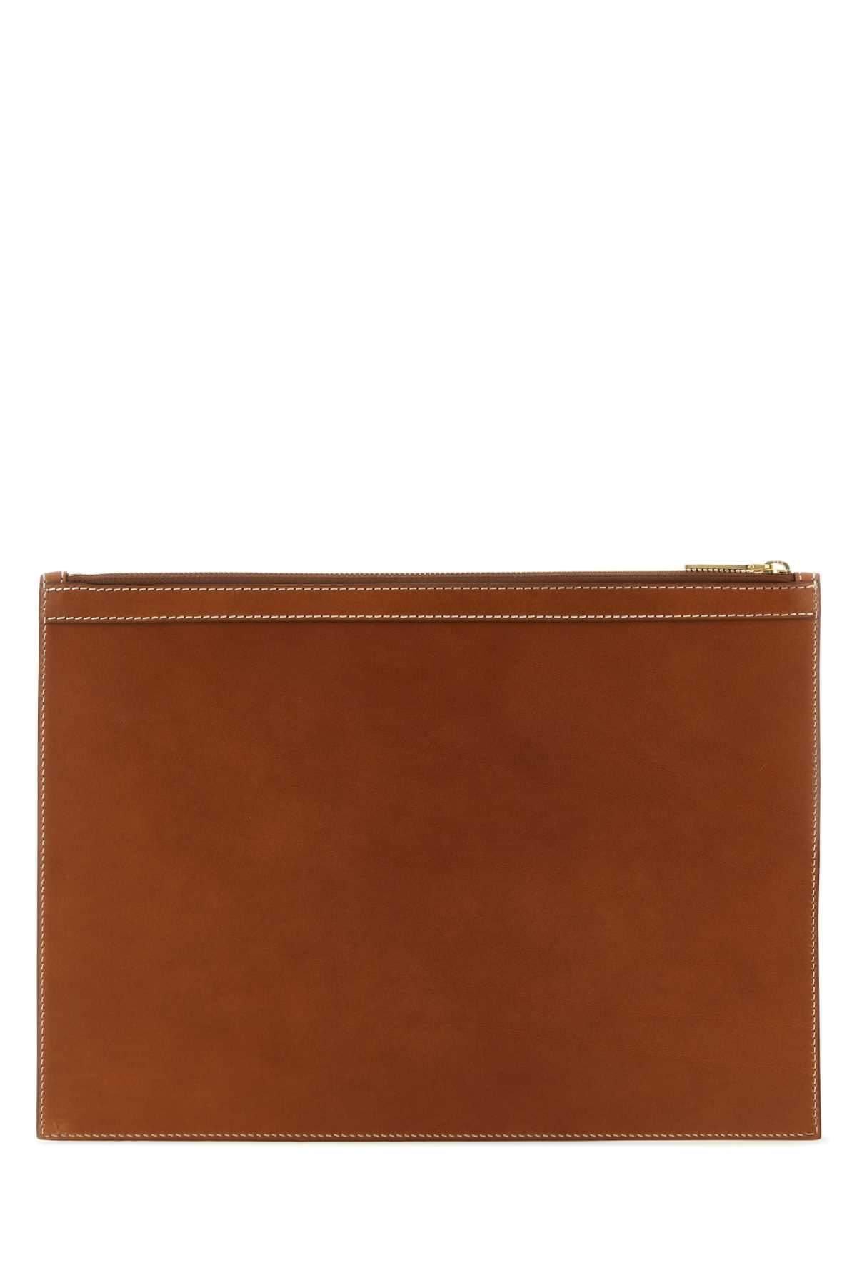 Thom Browne Men Brown Leather Document Case