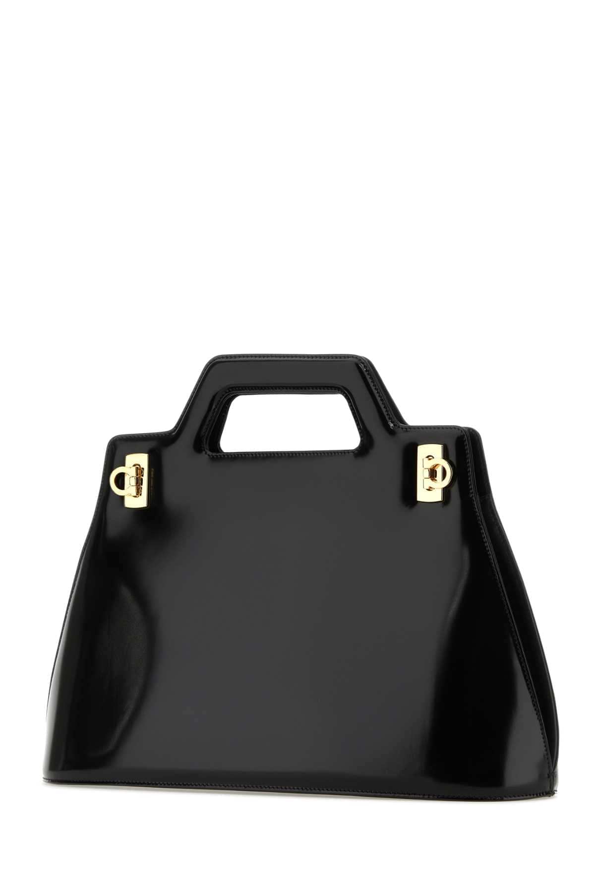 Salvatore Ferragamo Women Black Leather Wanda M Handbag