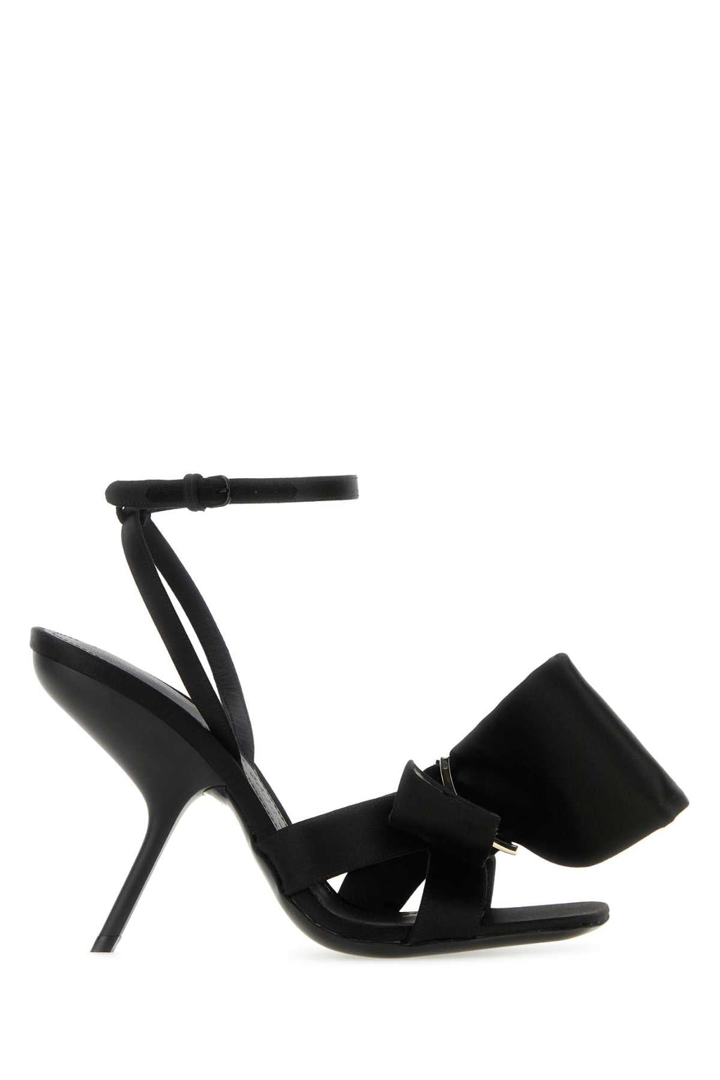 Salvatore Ferragamo Women Black Satin Sandals