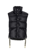 Khrisjoy Men Black Nylon Sleeveless Puff Shiny Down Jacket