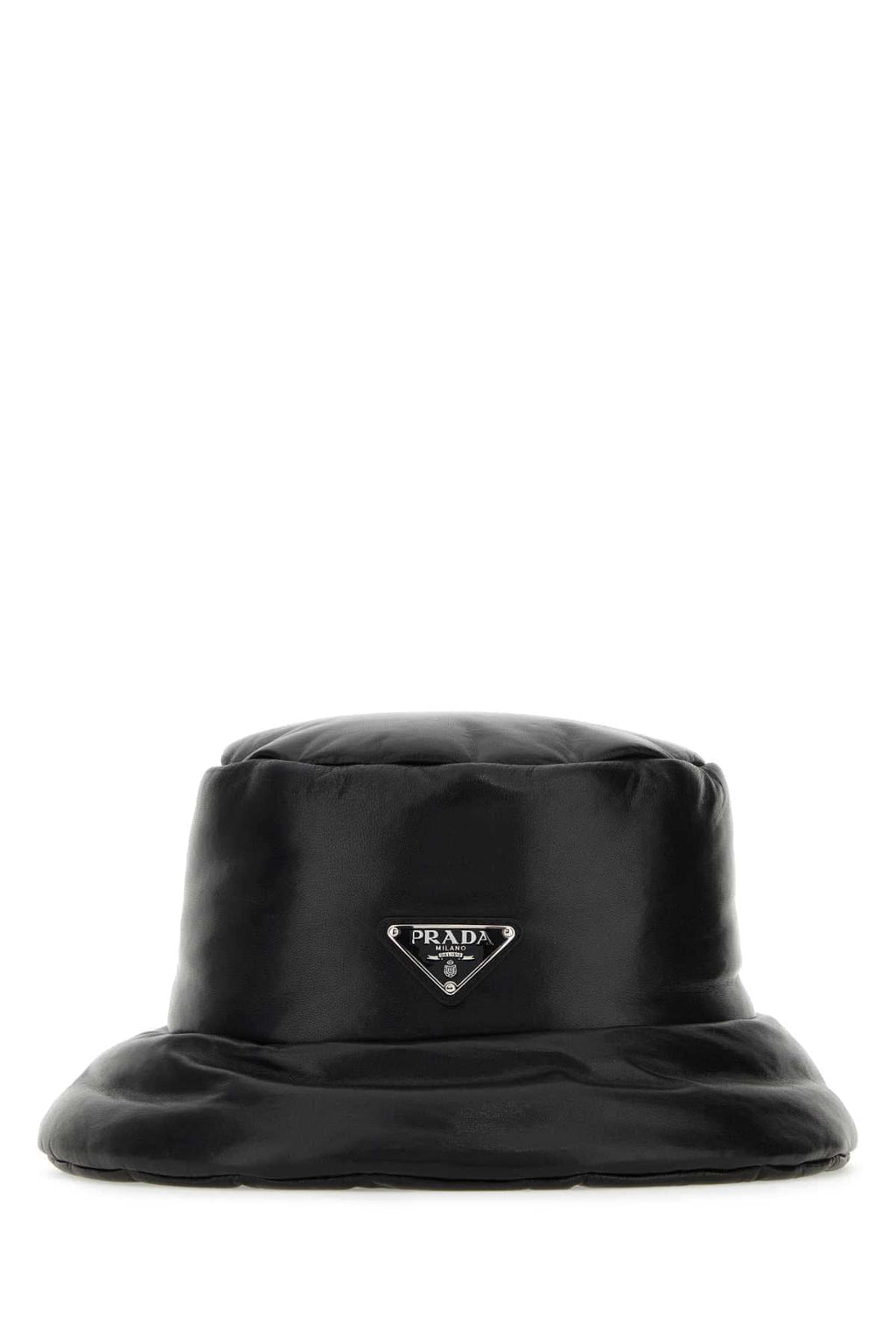 Prada Women Black Nappa Leather Padded Hat