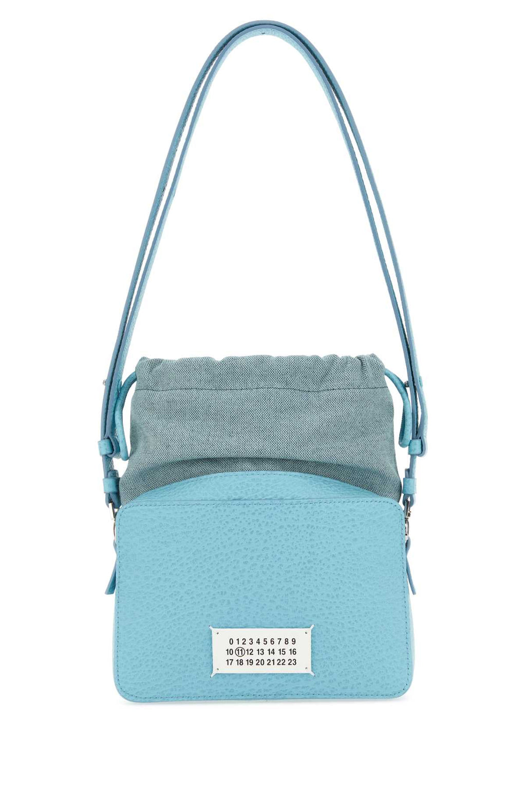 Maison Margiela Women Light Blue Leather And Fabric 5Ac Bucket Bag