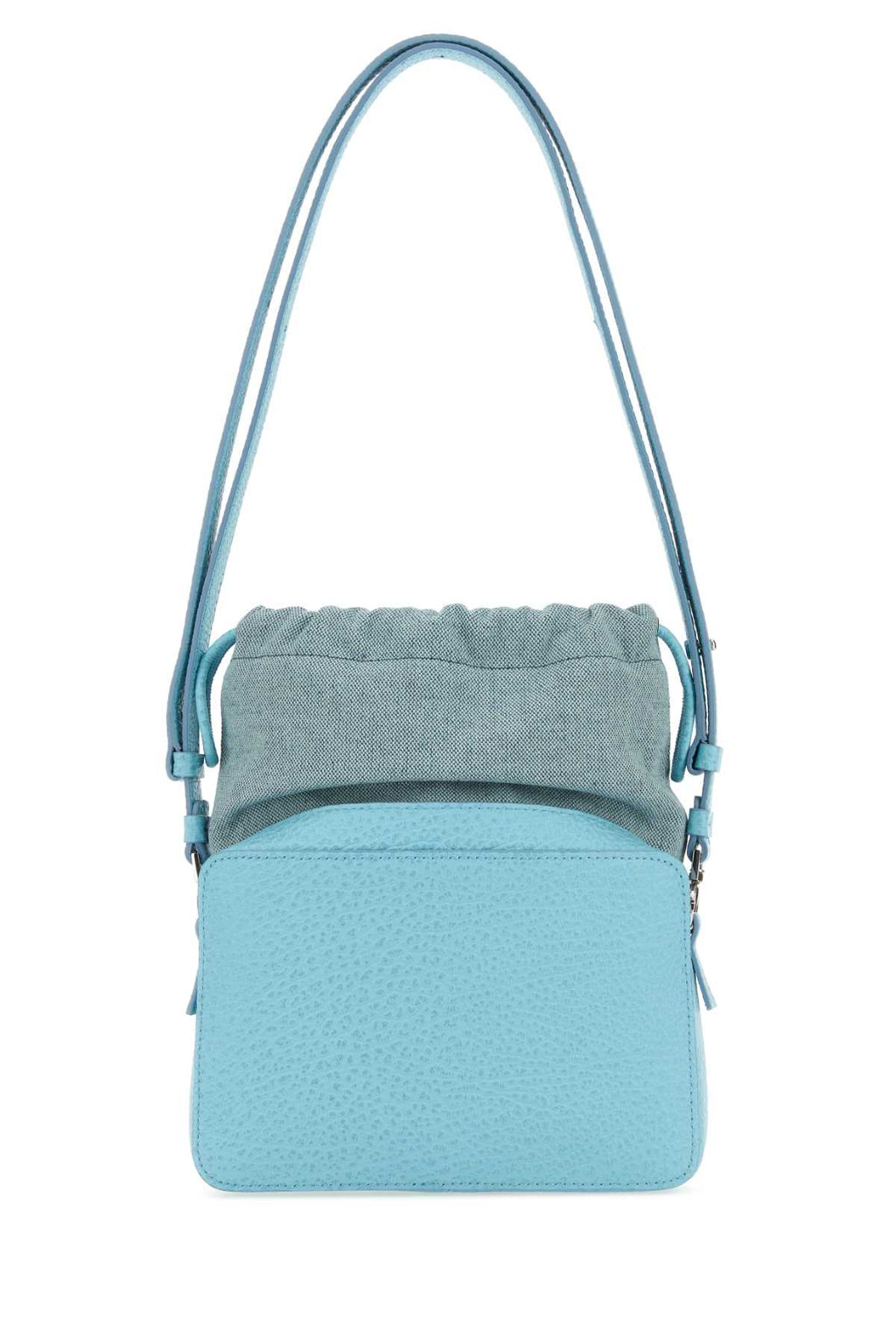 Maison Margiela Women Light Blue Leather And Fabric 5Ac Bucket Bag