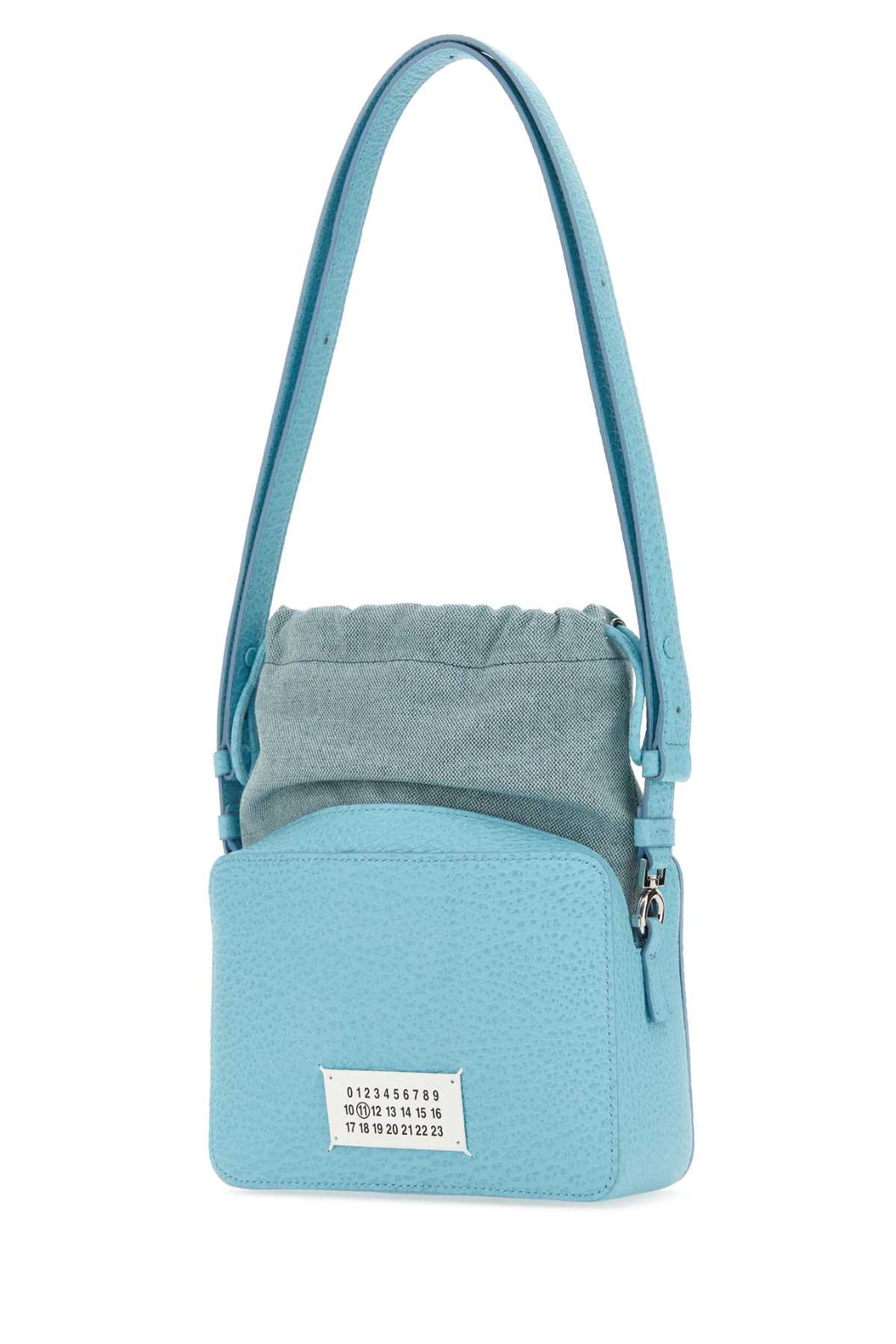 Maison Margiela Women Light Blue Leather And Fabric 5Ac Bucket Bag