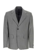 Prada Men Melange Grey Wool Blend Blazer