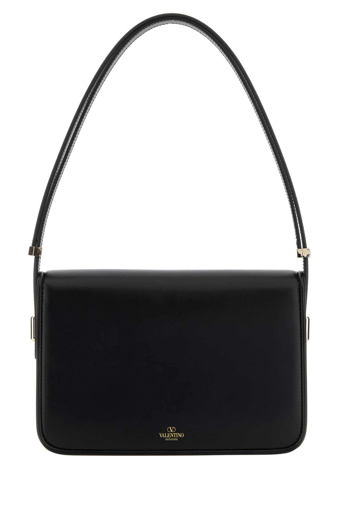 Valentino Garavani Women Black Leather Vlogo Shoulder Bag