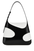 Salvatore Ferragamo Women Two-Tone Leather And Canvas Cut Out L Shoulder Bag