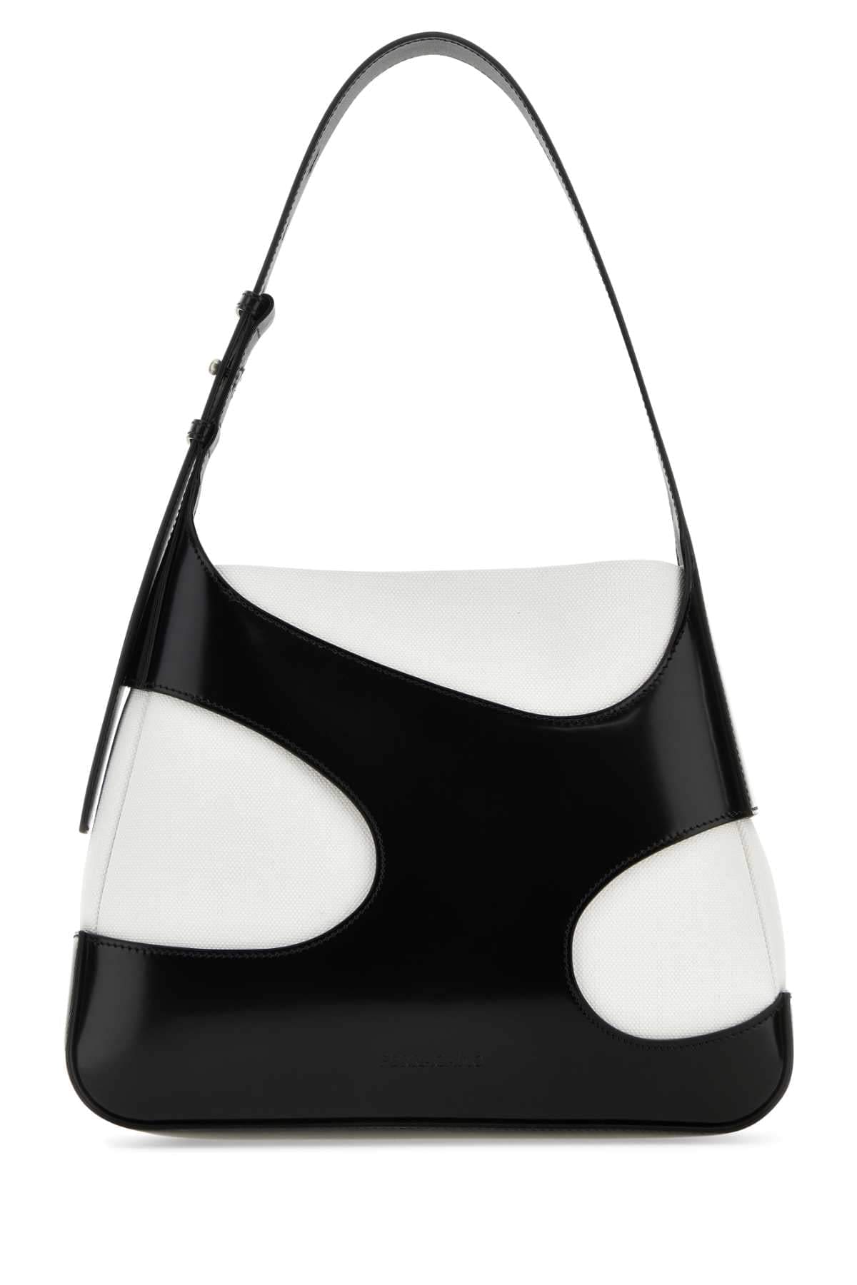 Salvatore Ferragamo Women Two-Tone Leather And Canvas Cut Out L Shoulder Bag