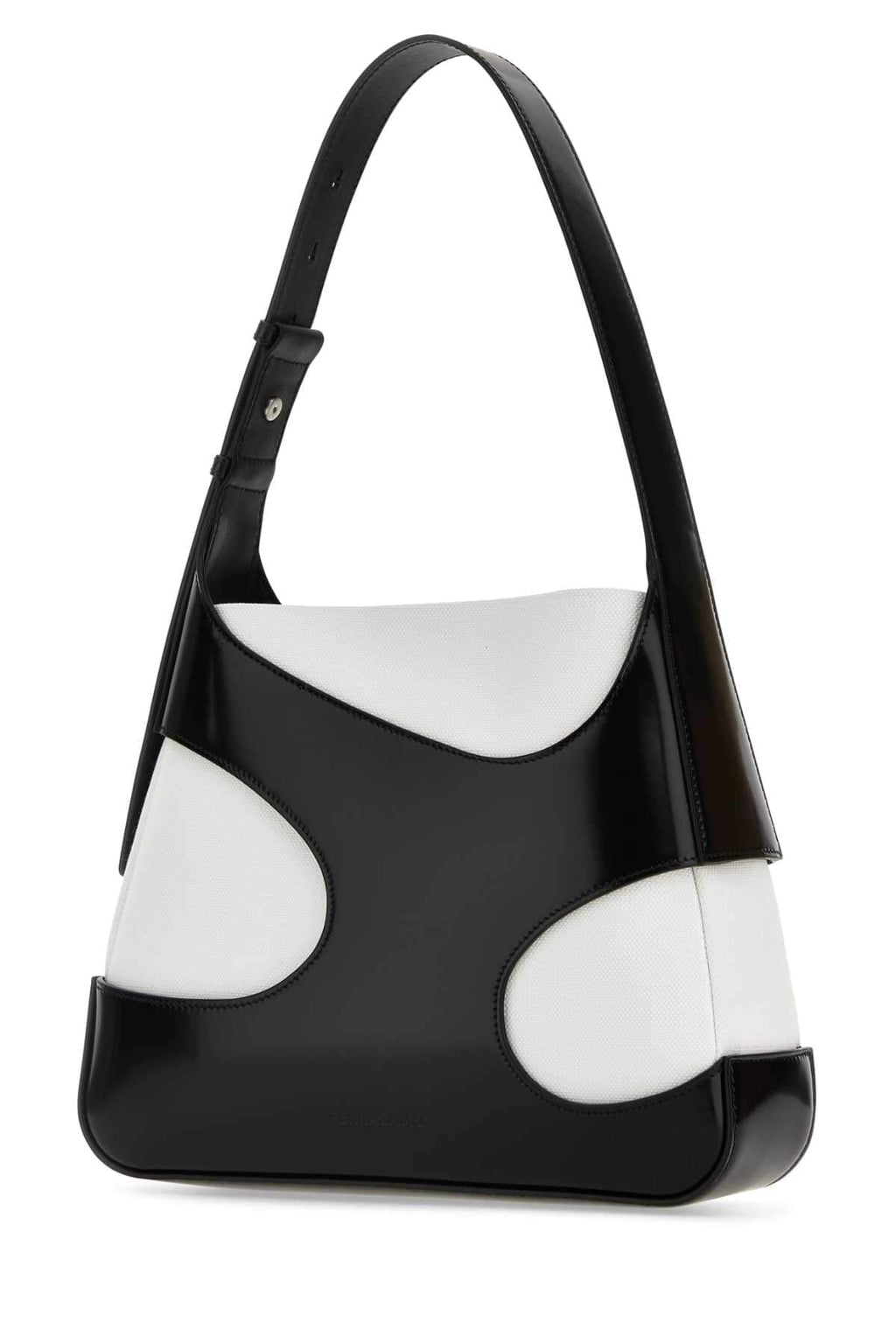 Salvatore Ferragamo Women Two-Tone Leather And Canvas Cut Out L Shoulder Bag