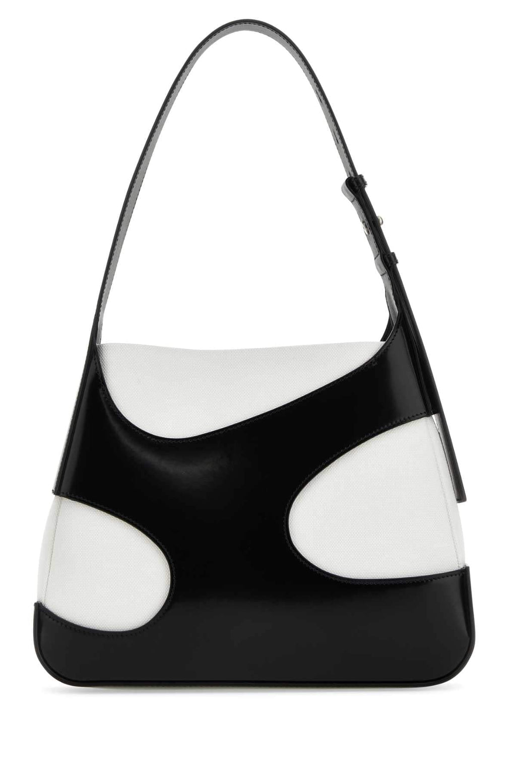 Salvatore Ferragamo Women Two-Tone Leather And Canvas Cut Out L Shoulder Bag