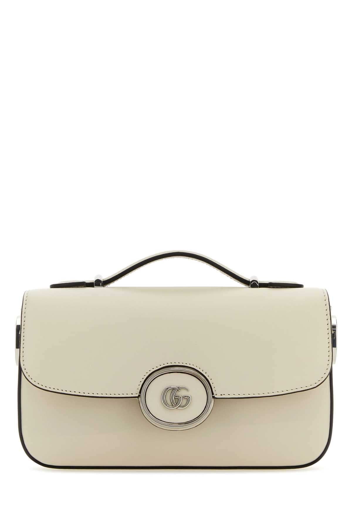 Gucci Women Ivory Leather Mini Petite Gg Handbag