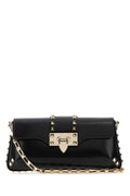 Valentino Garavani Women Black Leather Rockstud Shoulder Bag