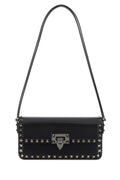 Valentino Garavani Women Black Leather Rockstud Shoulder Bag