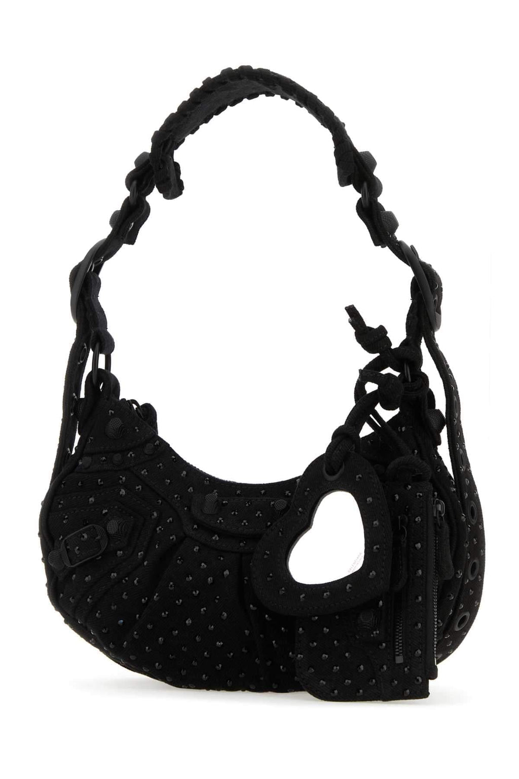 Balenciaga Women Embellished Denim Le Cagole Xs Shoulder Bag