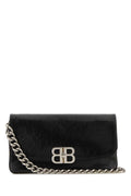 Balenciaga Women Black Leather Medium Bb Soft Flap Clutch