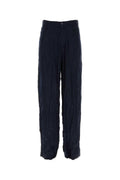 Balenciaga Men Dark Bue Satin 5 Pocket Pant