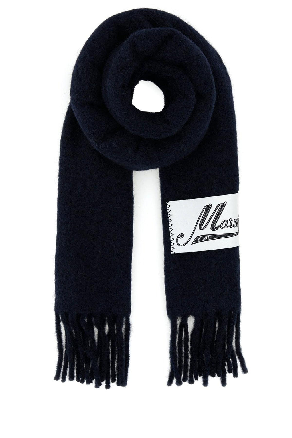 Marni Women Midnight Blue Alpaca Blend Scarf