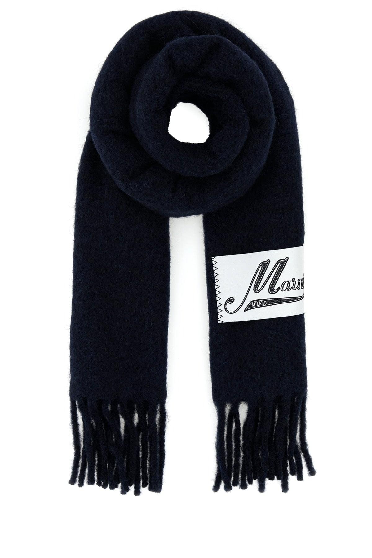Marni Women Midnight Blue Alpaca Blend Scarf