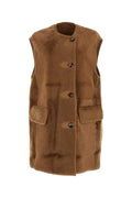 Max Mara Women Biscuit Shearling Effige Sleeveless Coat