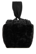 Jil Sander Women Black Shearling Clutch